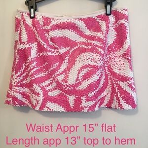Lilly Pulitzer Pink Zebra Sequined Tate Skirt Sz 0